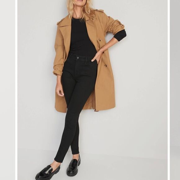 old navy forever fit 36 black jack raw hem Skinny Jeans - Picture 1 of 12